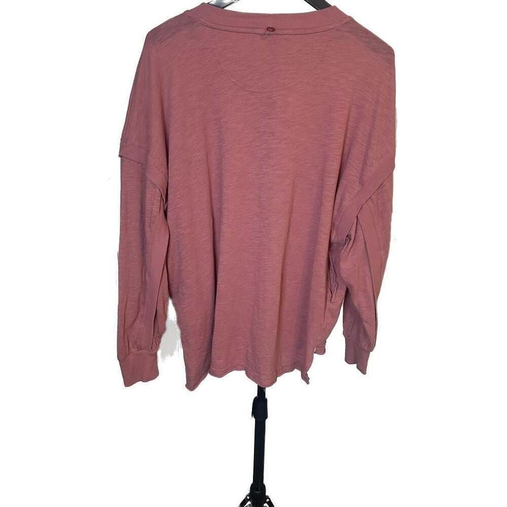 Free People Movement Women’s XS One Up Henley L/S Top Mauve Merlot boho - Picture 2 of 9